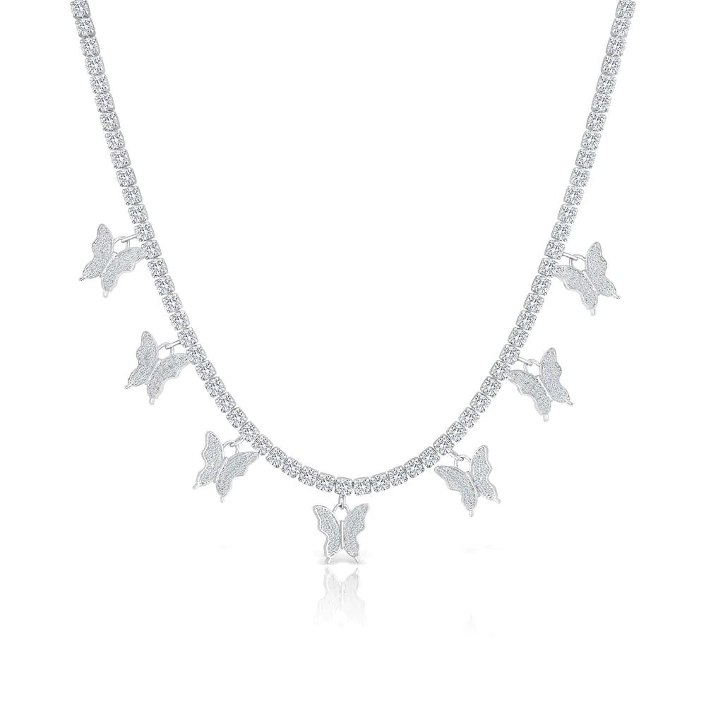 BUTTERFLY EFFECT SILVER TENNIS CHOKER